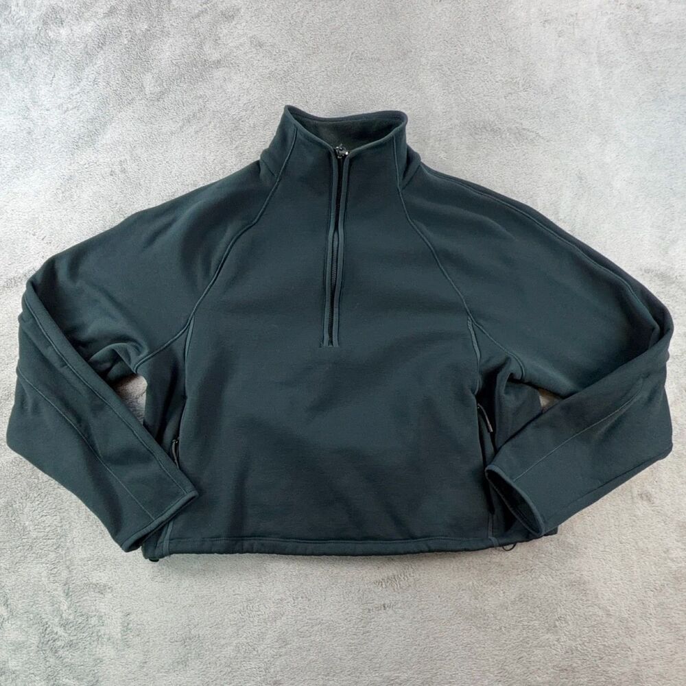 Athleta Seasoft Women's Green 1/4 Zip Pullover Sweatshirt M Gym Top